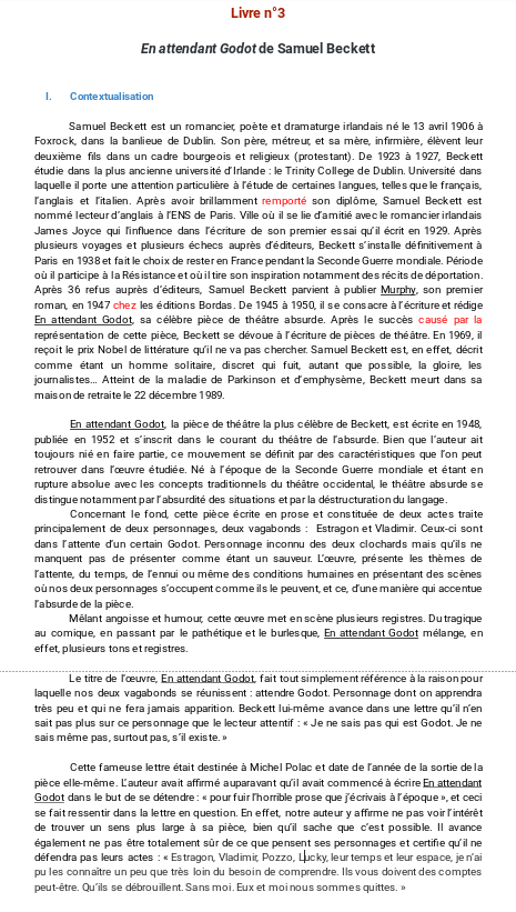 Contexualisation de l'œuvre